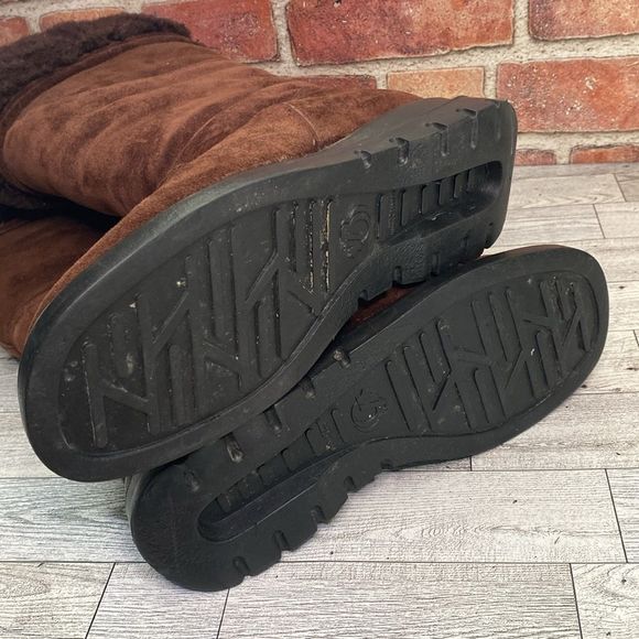 Vintage Blondo Waterproof Tall Shearling Lined Boot Women’s 7B Brown Suede - Picture 9 of 9